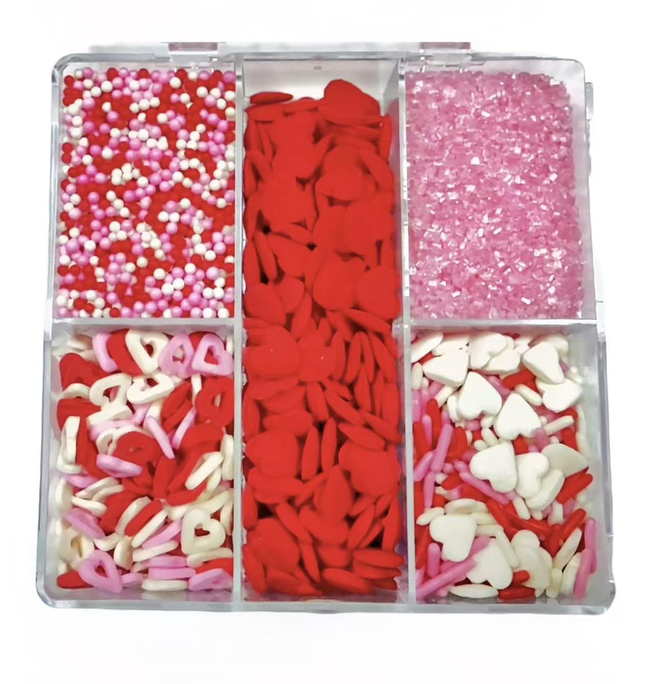 Sentovac heart jimmies add festive edible decor to cupcakes