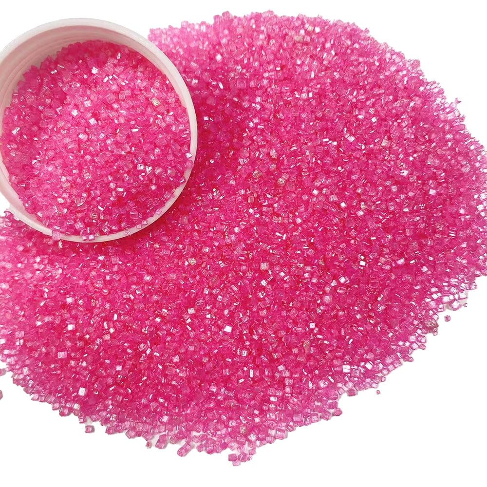 Sentovac hot pink sanding sugar on cookies for festive shine