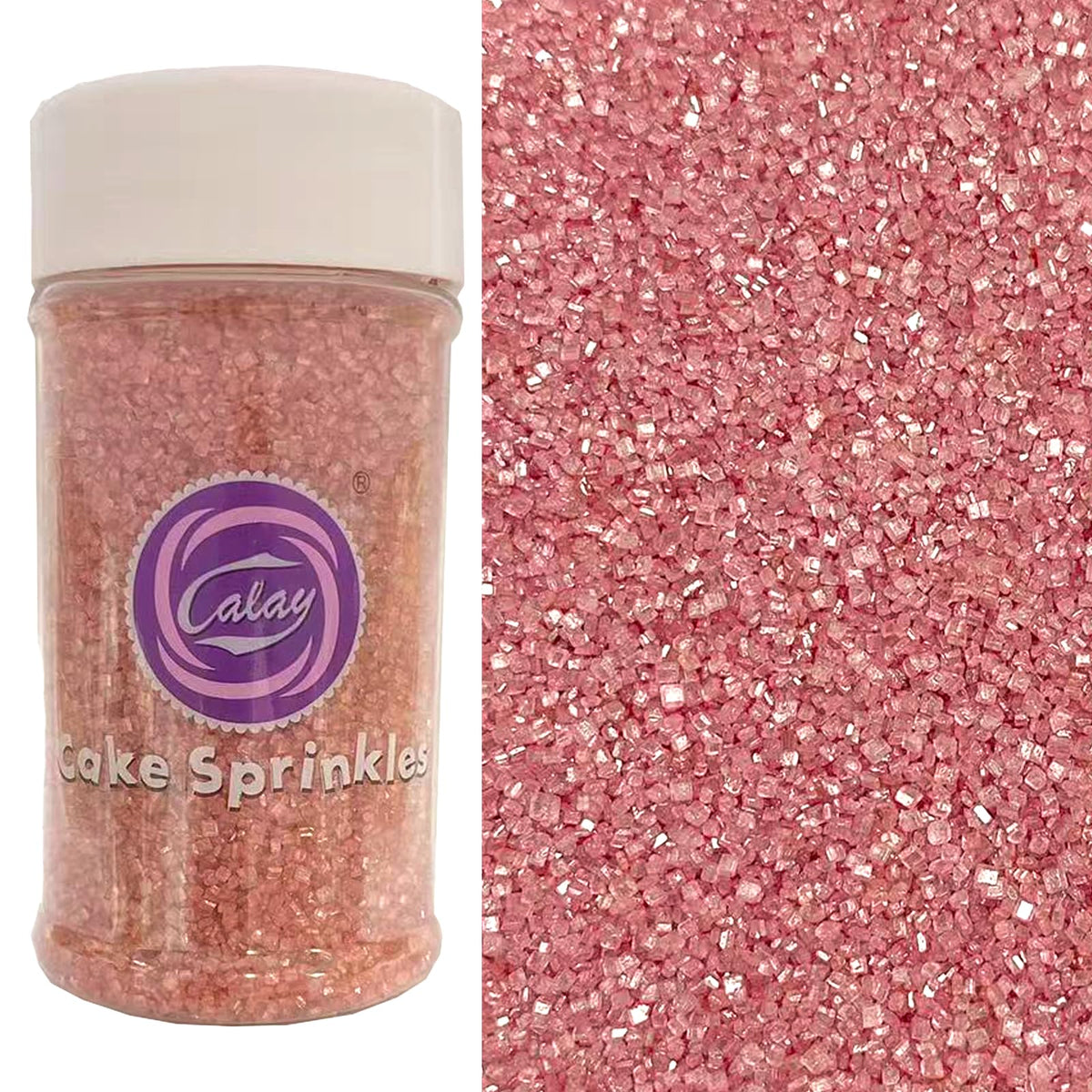 Sentovac Rose Gold Sanding Sugar bottle with edible sparkle for baking and decorating