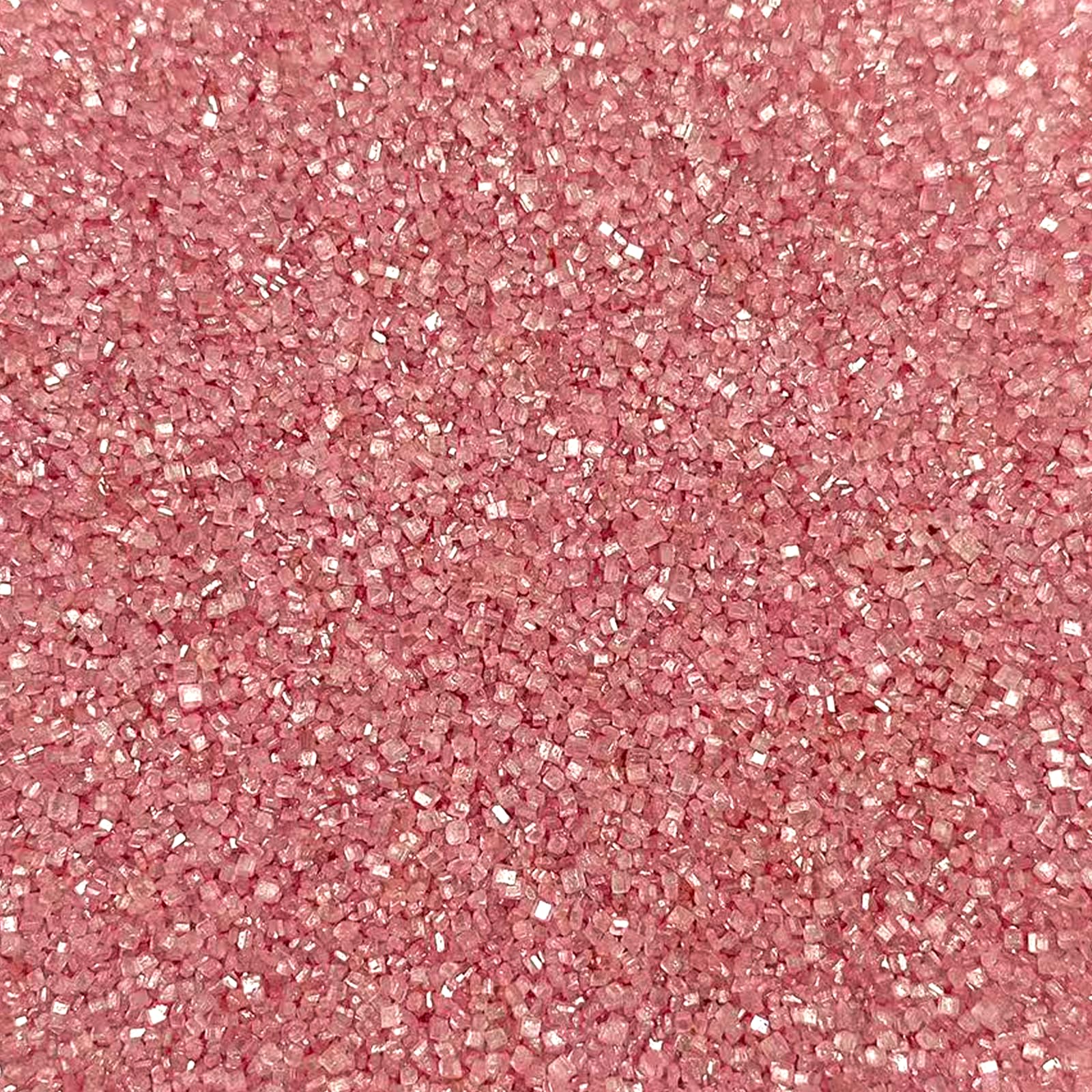 Sentovac Rose Gold sanding sugar crystals close-up shimmering on cookies and cupcakes