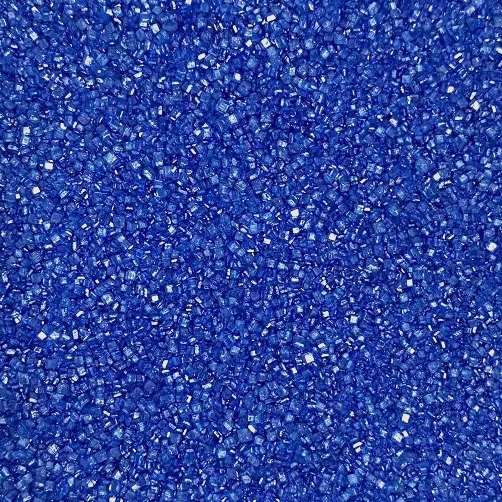 Close-up of Sentovac royal blue sugar crystals ready to sprinkle