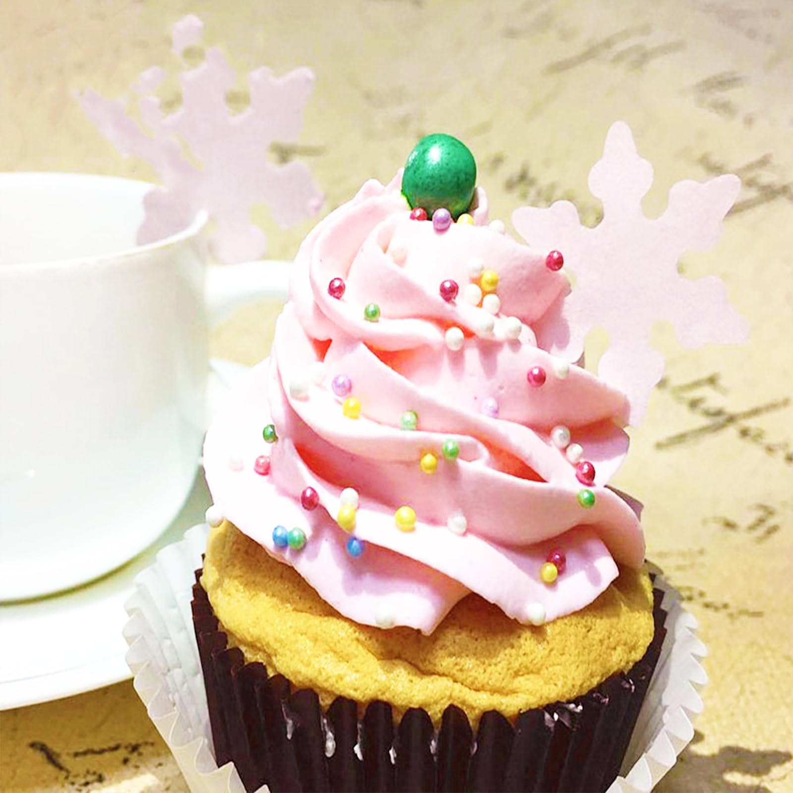 Sentovac white nonpareils enrich donuts with a pearl finish