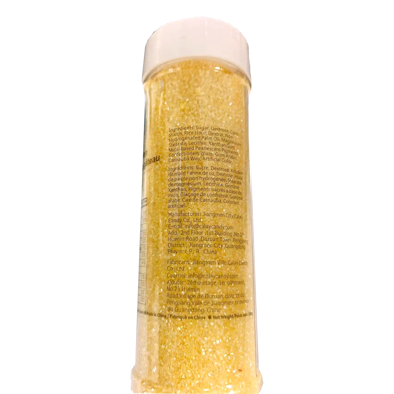 Sentovac yellow sanding sugar on yogurt adds vibrant crunch.