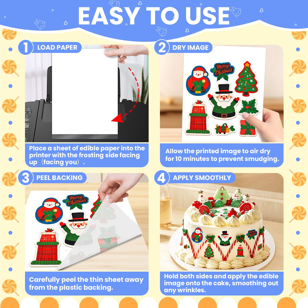 SENTRELA frosting sheets designed for easy edible printer compatibility.