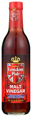 Septhope London Pub Malt Vinegar bottle on kitchen shelf, ideal for fish and chips.