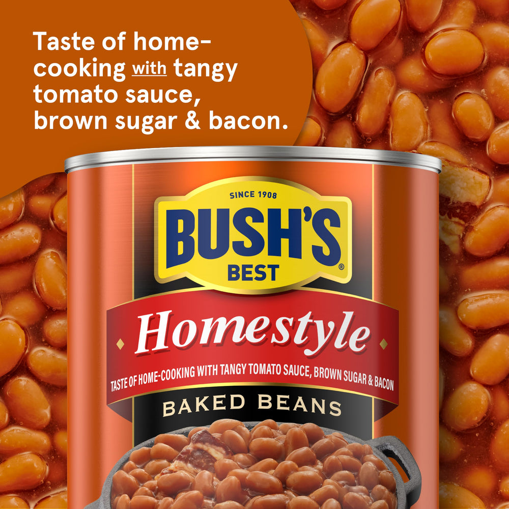 Served with grilled sausages, Bush's Best Homestyle Baked Beans as a hearty side.