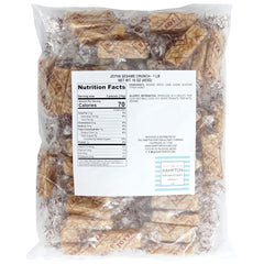 Sesame crunch bars, individually wrapped, stay fresh for busy days by The Hampton Candy Company.