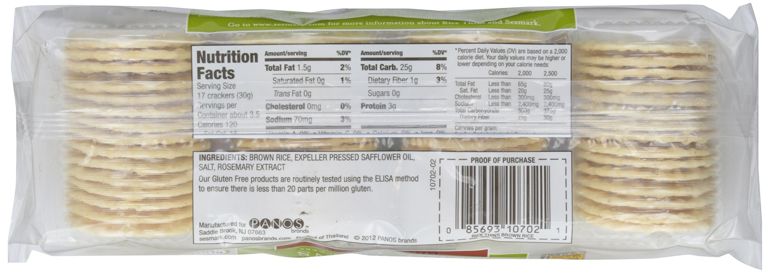 Sesmark Rice Thins close-up emphasizes crisp edges and light texture.