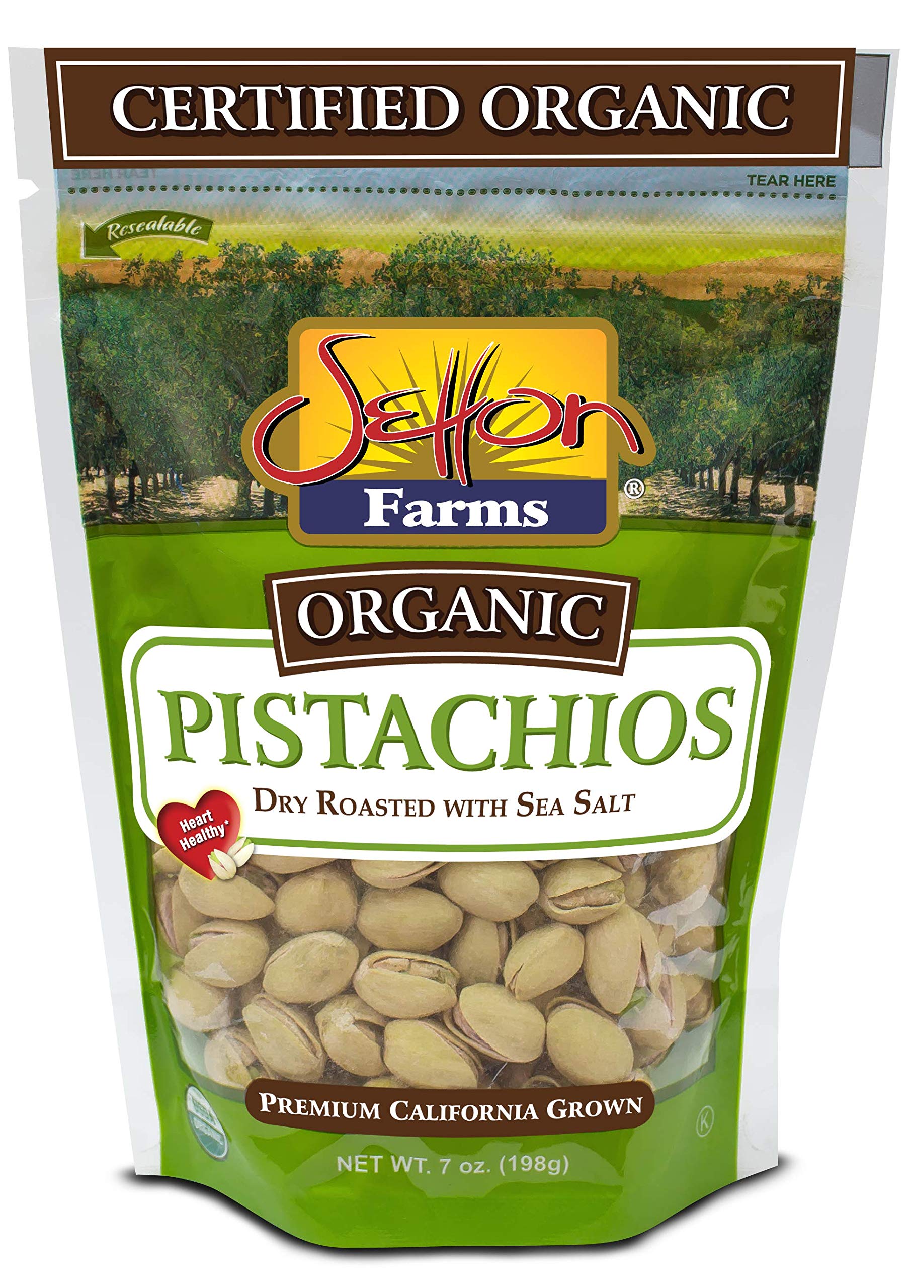12-pack display of Setton Farms pistachios ready for family sharing.