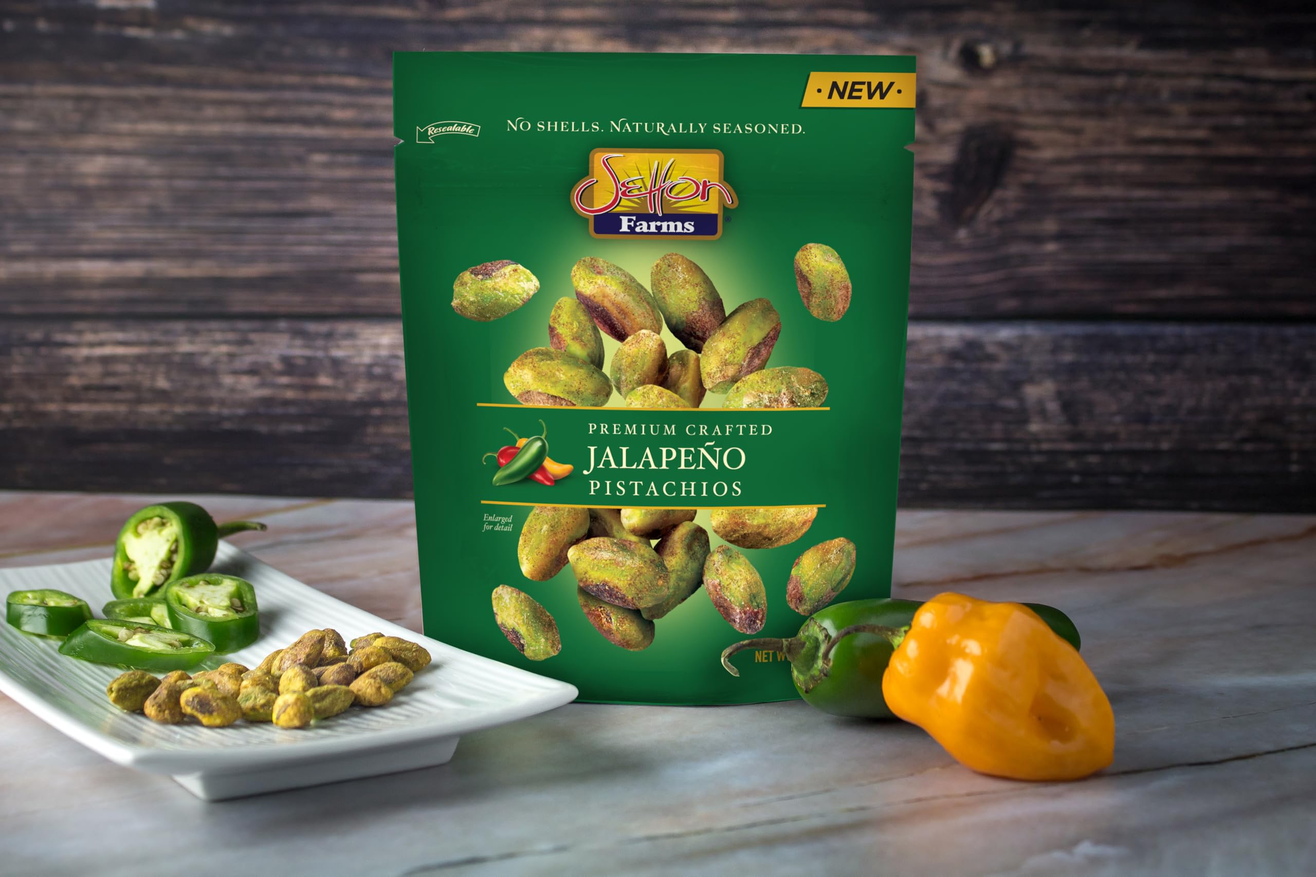 Setton Farms 5oz pouch pistachios stay fresh for on-the-go snacking.