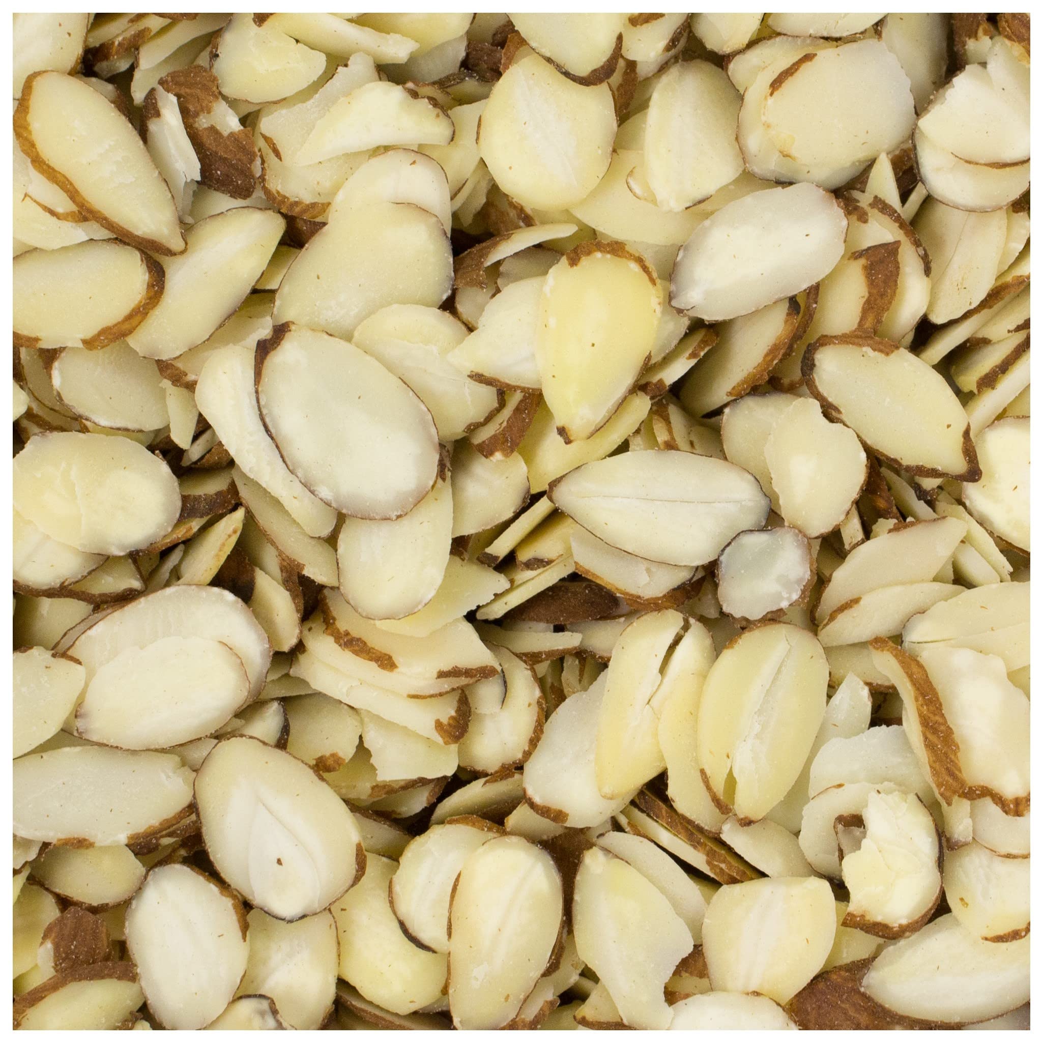 Setton Farms Almonds Sliced closeup reveals light golden slices ideal for baking.