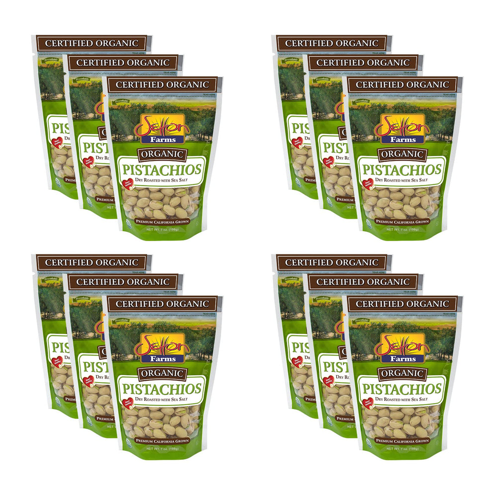 Setton Farms inshell organic pistachios in a sealed bag, ideal for on-the-go snacking.