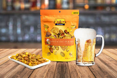 Setton Farms Pistachio Pub Mix honey roasted sesame chips pair with beverages