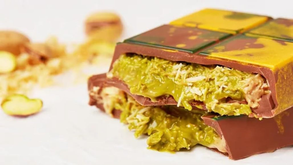 Setton Farms pistachio split kernels, ready to blend into fillings and confections