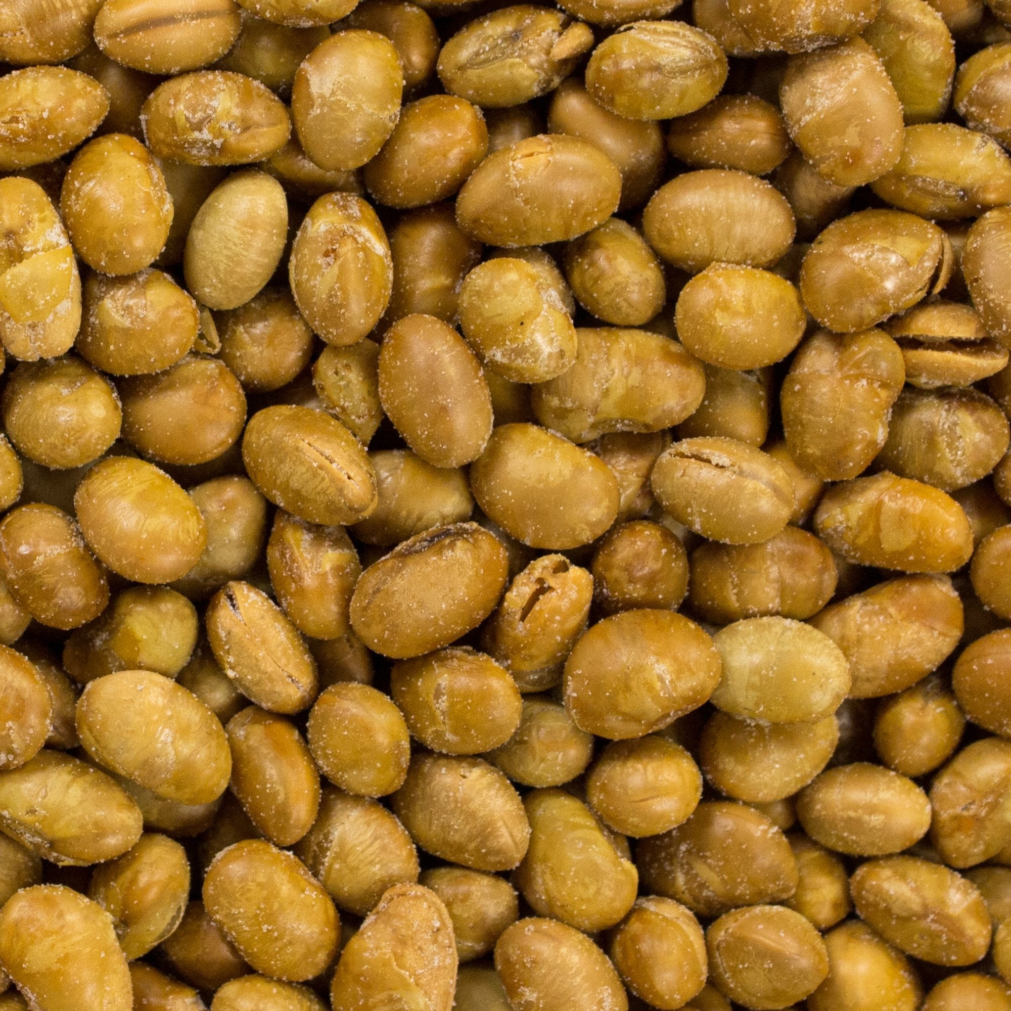 Setton Farms soy nuts close-up showing golden roasted beans and light salt.