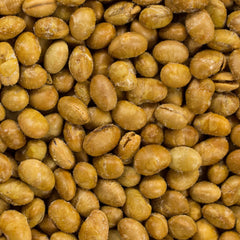 Setton Farms soy nuts close-up showing golden roasted beans and light salt.