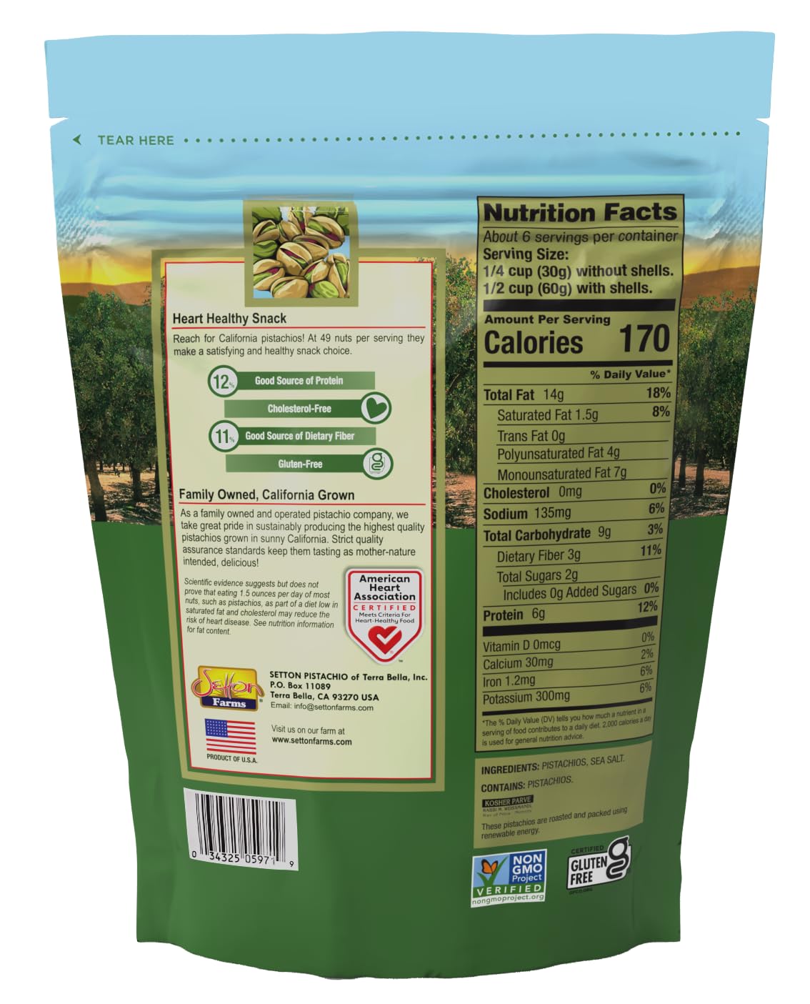 Setton Farms pistachios bag closeup highlighting premium, crisp texture for snacking