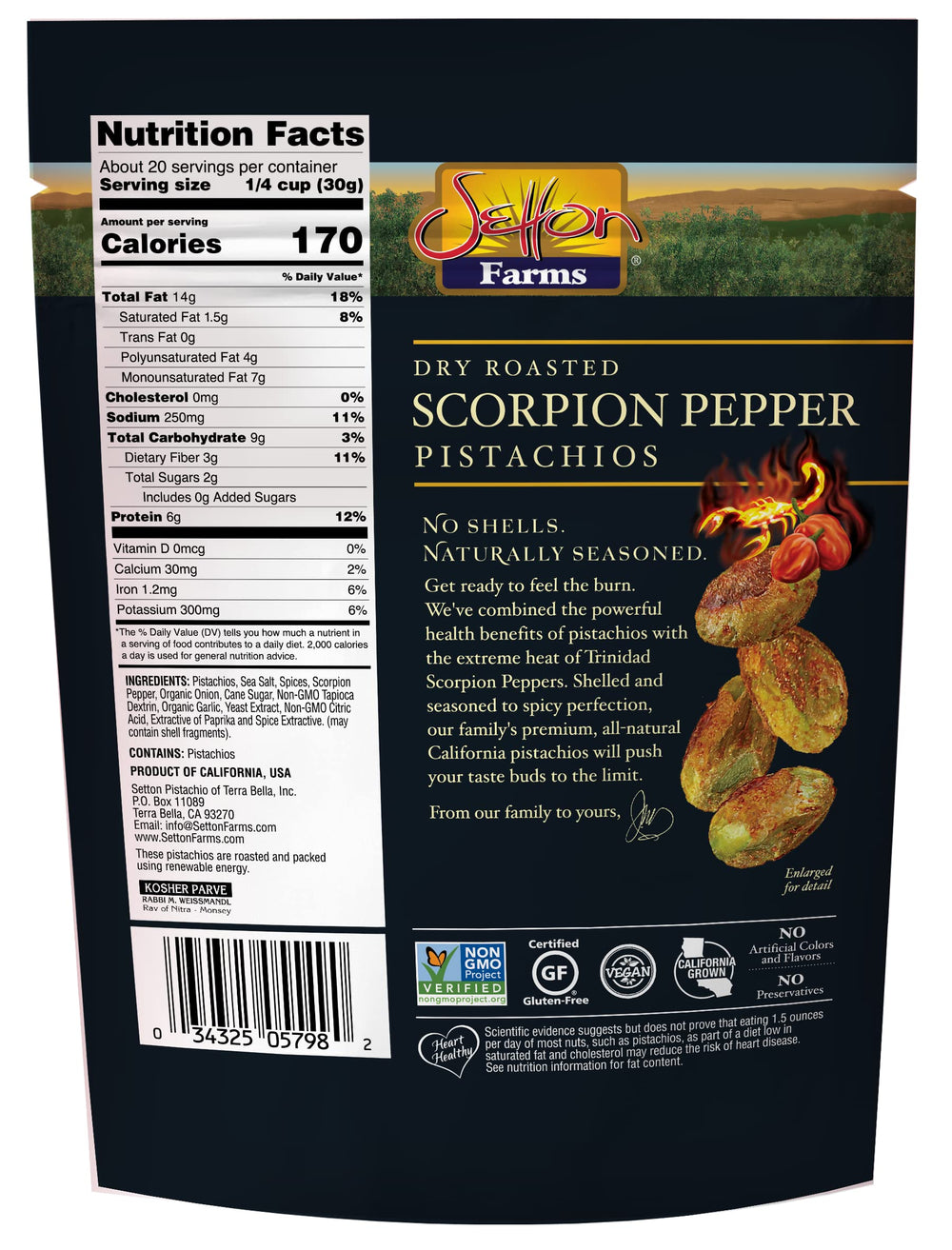Setton Farms dry-roasted no-oil pistachio close-up reveals crisp kernels