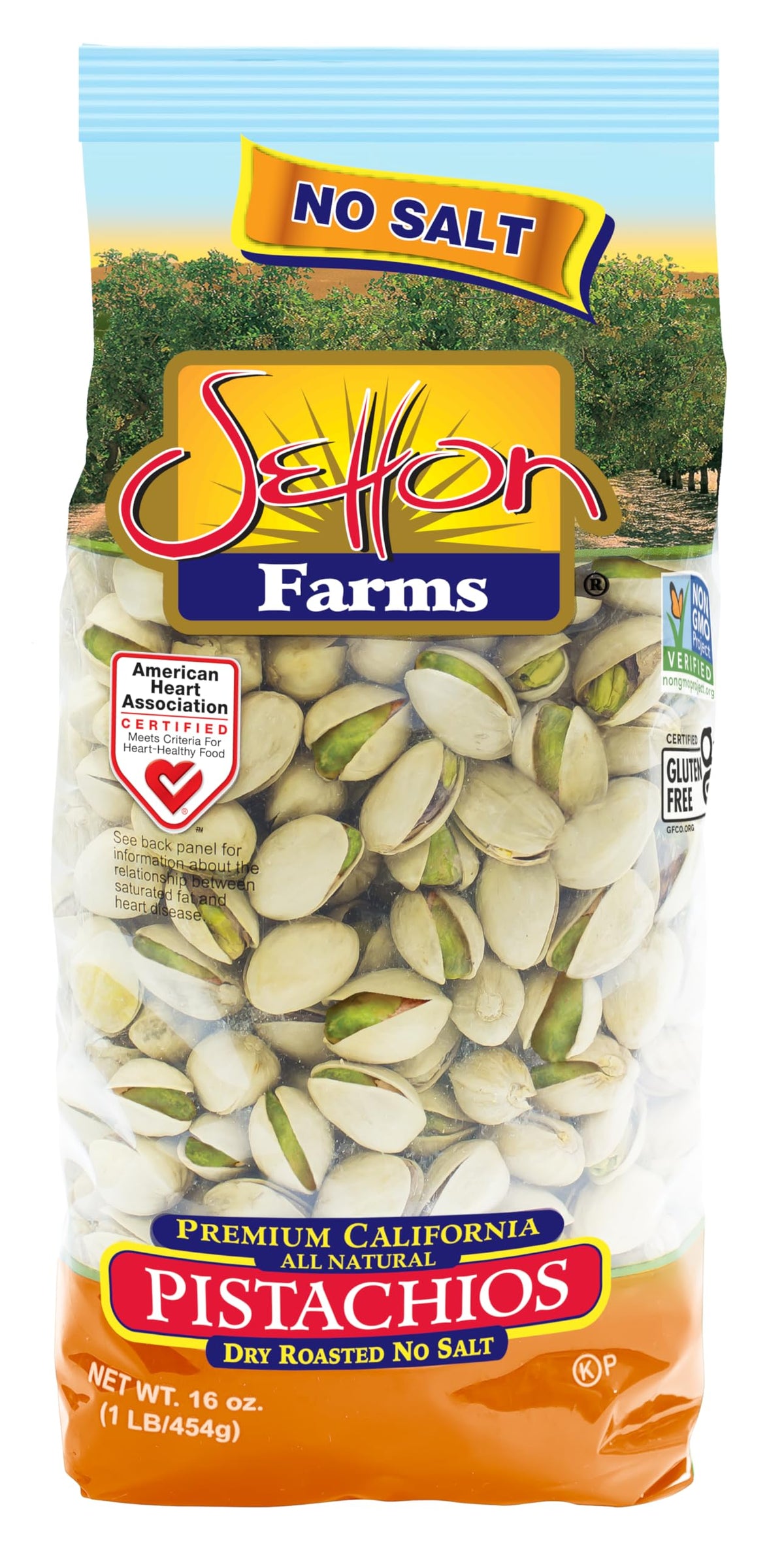 Setton Farms pistachios in shell no salt for a natural, crunchy snack.
