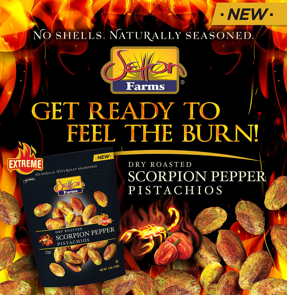 Setton Farms spice-dust-detail highlights Trinidad Scorpion pepper seasoning