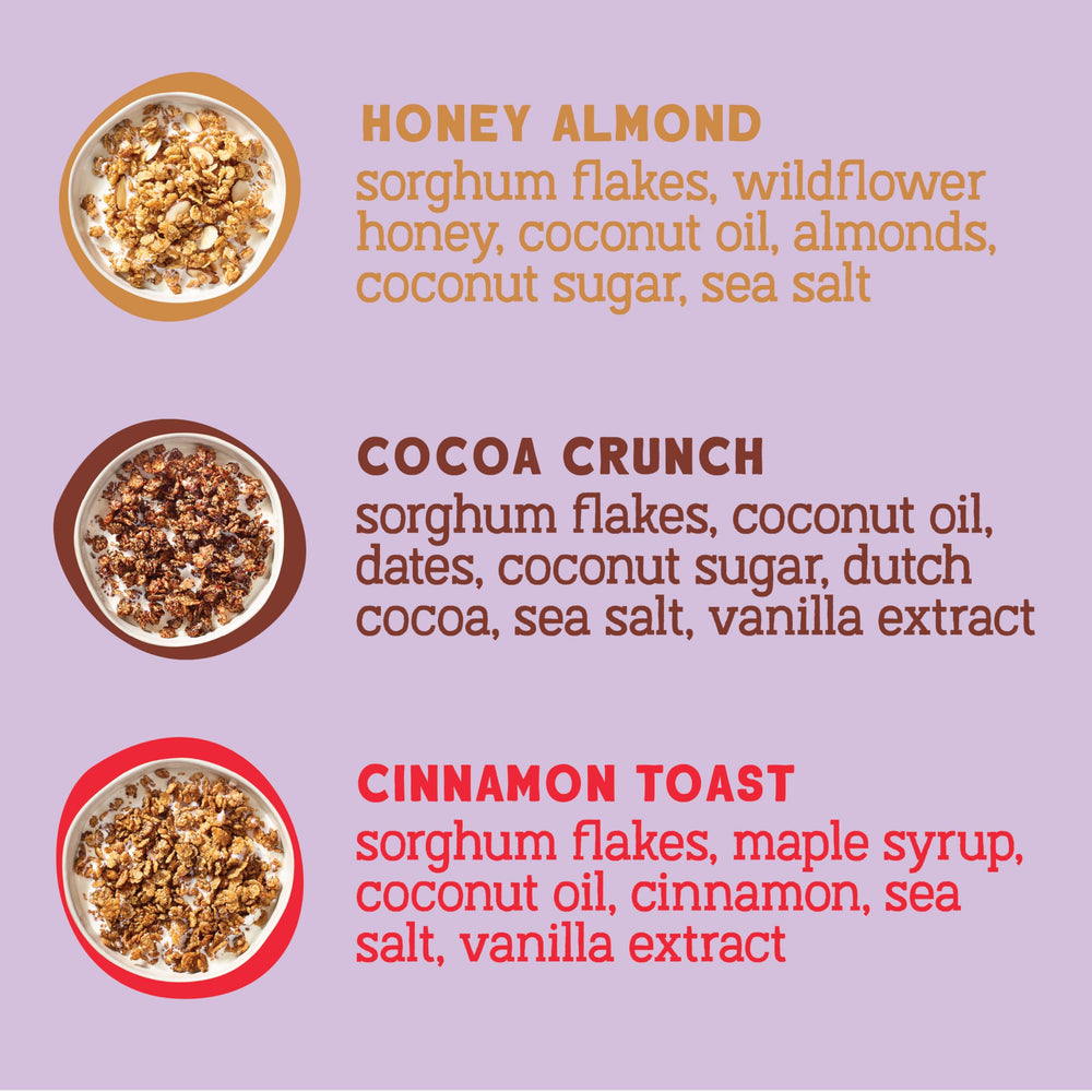 Close-up of Little Crispies crunch highlighting real ingredients and texture.