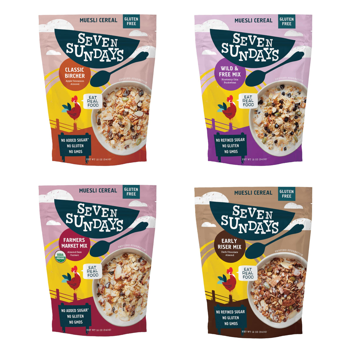 Seven Sundays Classic Bircher muesli bowl with gluten-free oats, easy breakfast