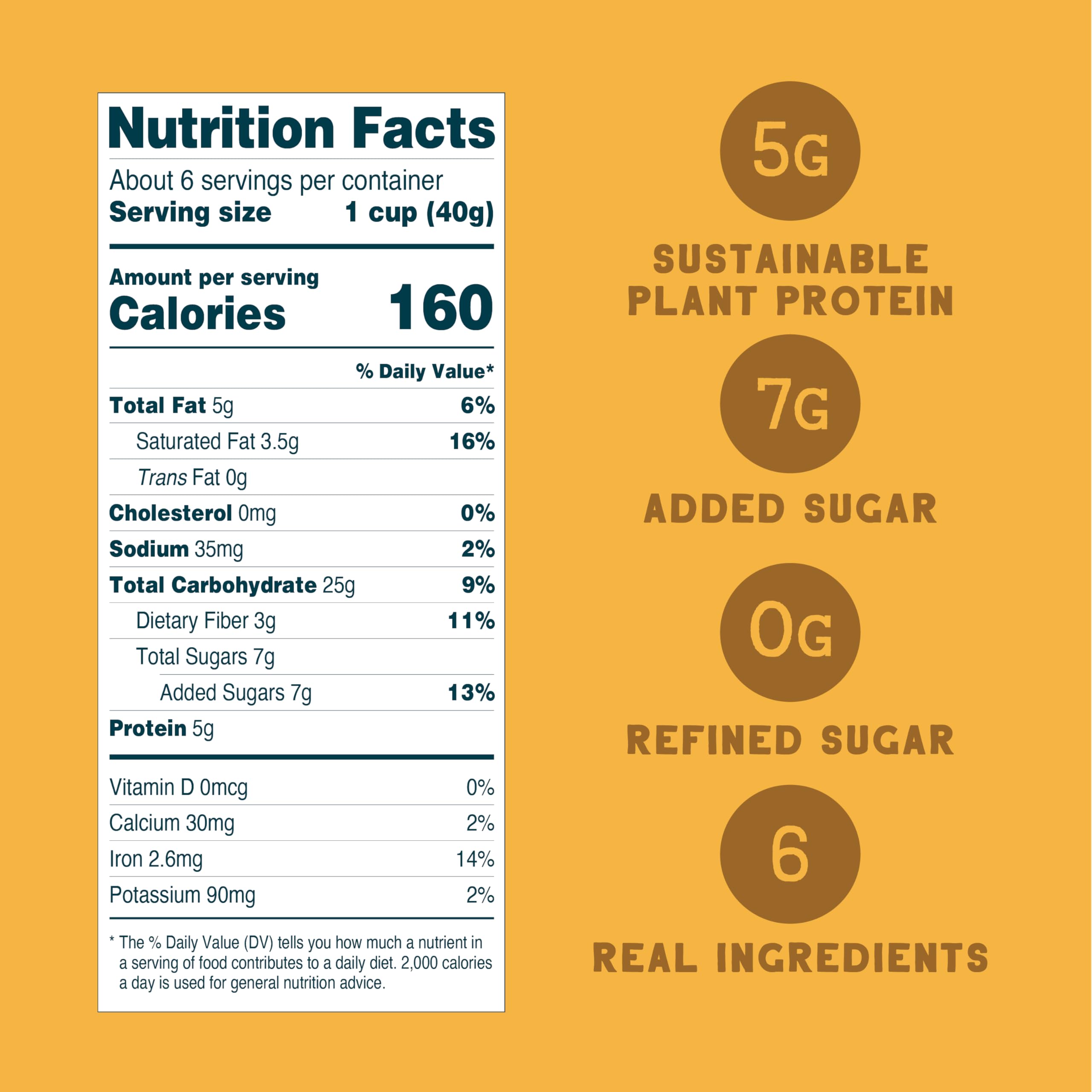 Seven Sundays Simply Honey cereal bag showcasing gluten-free, plant-based ingredients for snacks