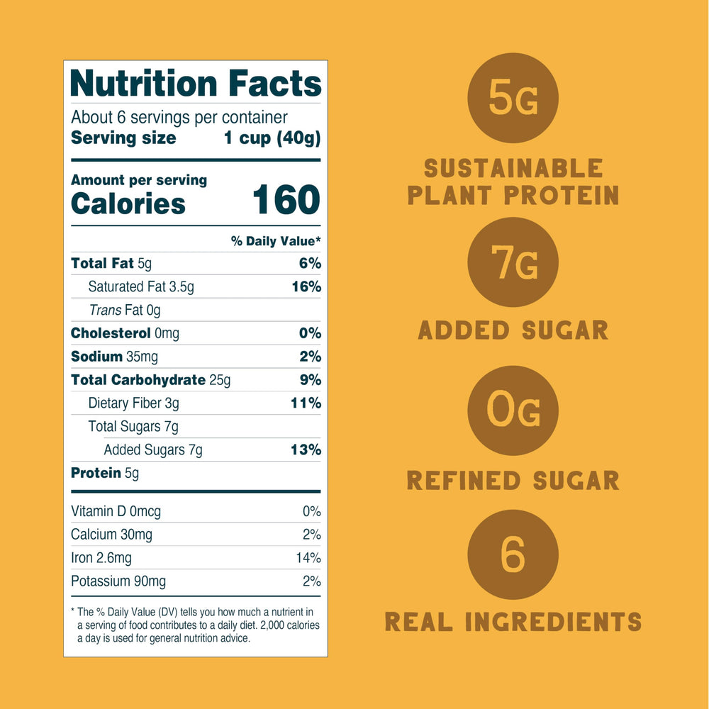 Seven Sundays Simply Honey cereal bag showcasing gluten-free, plant-based ingredients for snacks