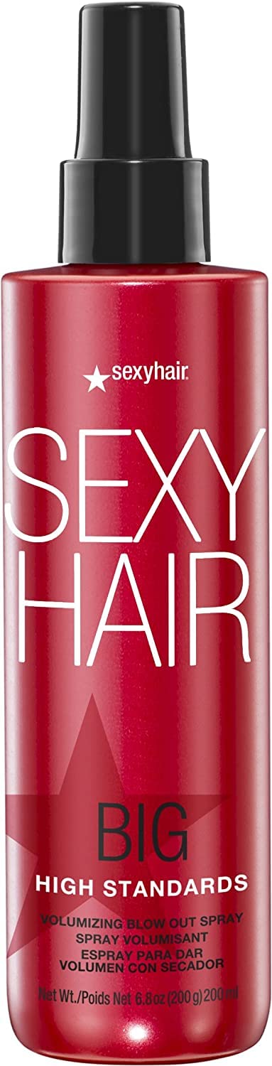 SexyHair Big High Standards bottle closeup for premium volumizing blowouts.