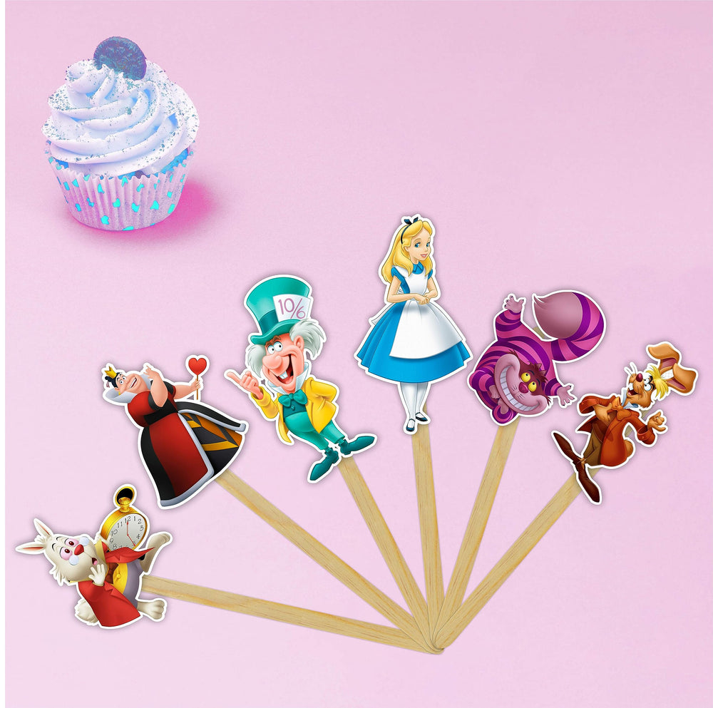 Seyal Alice in Wondrland rabbits cupcake topper creates playful dessert displays.