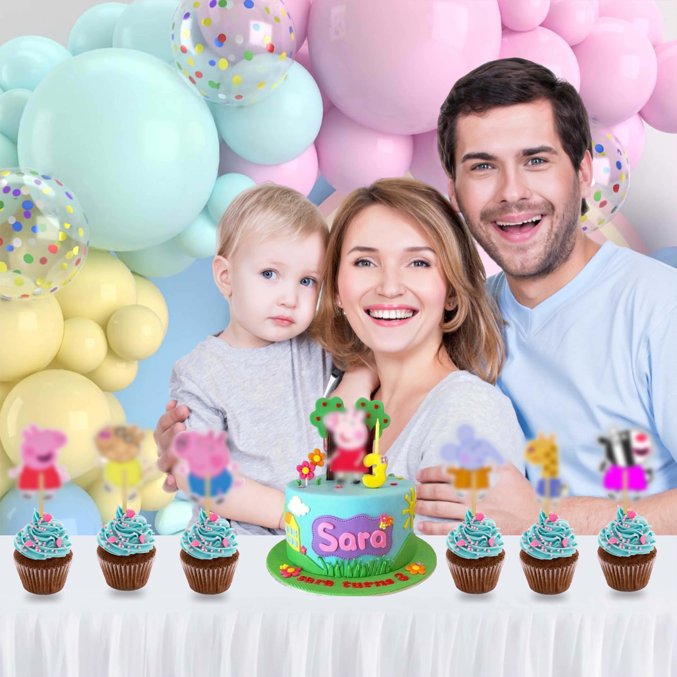 Seyal Pepa Pig cupcake topper friends collection broadens character options