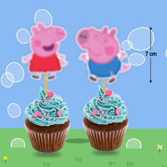 Seyal Pepa Pig cupcake topper George figure for playful dessert displays