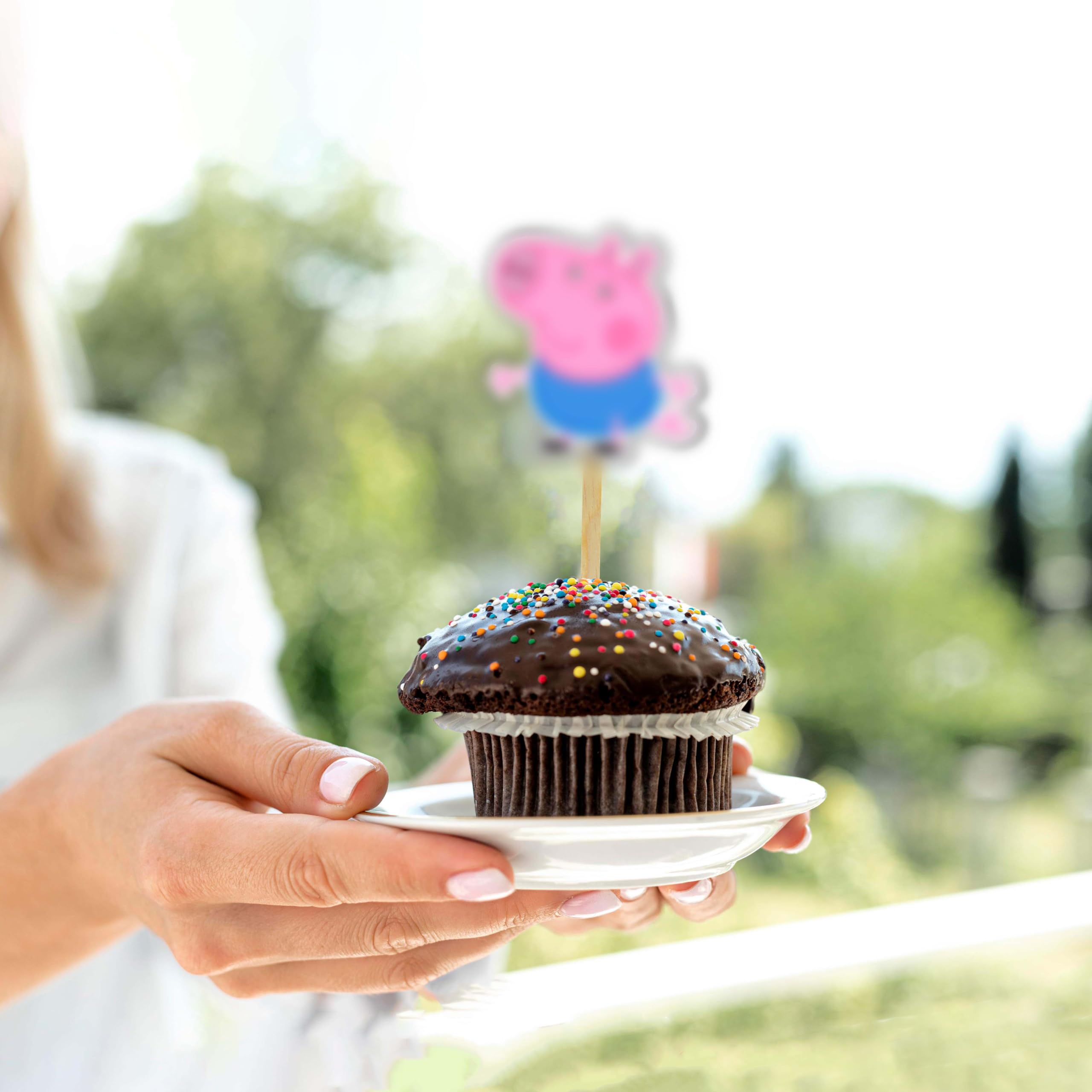 Seyal Pepa Pig cupcake topper party display creates photo-worthy moments