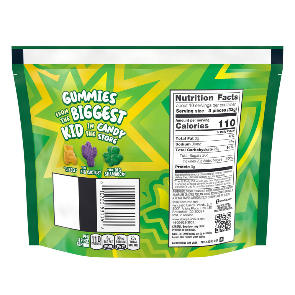 SHAQ-A-LICIOUS XL Gummies green watermelon flavor for refreshing snacking