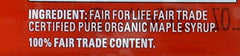 Shady Maple Farm Organic Grade A maple syrup bottle on display