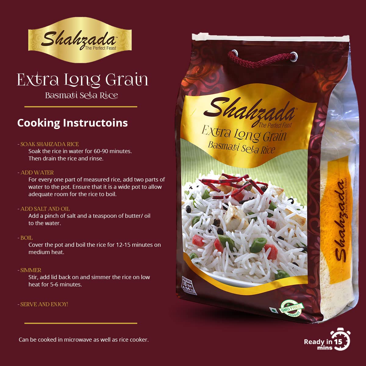 Shahzada Basmati Sela Rice plated dish showing restaurant-quality presentation.