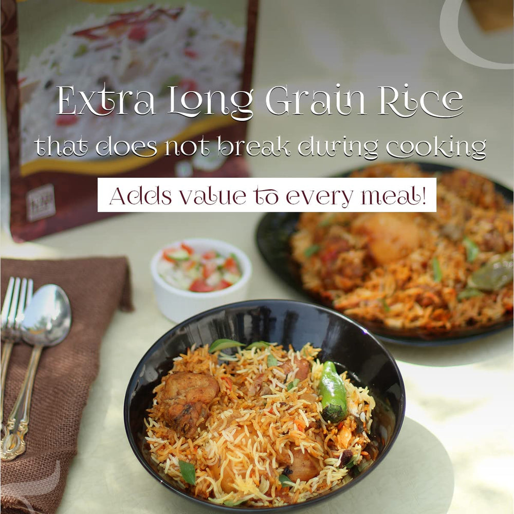 Shahzada Basmati Sela Rice zip-lock bag with rope handle for easy transport.