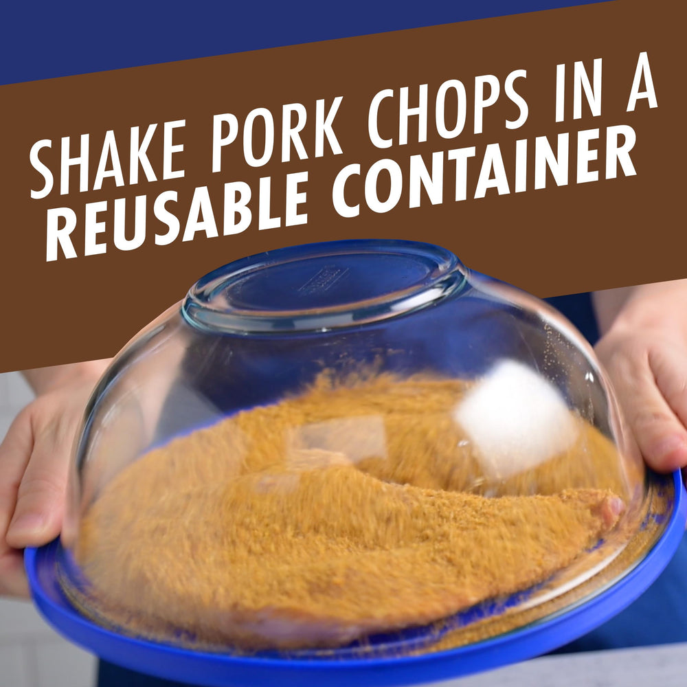 SHAKE'N BAKE Rosemary-Dijon Pork Chops prepared with the kit.