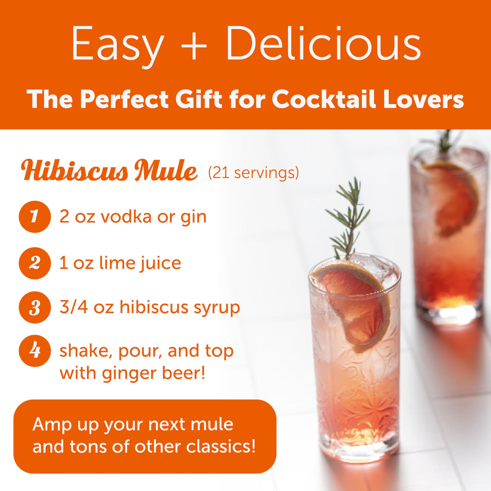 Hibiscus cocktail in a glass with ice and vibrant color