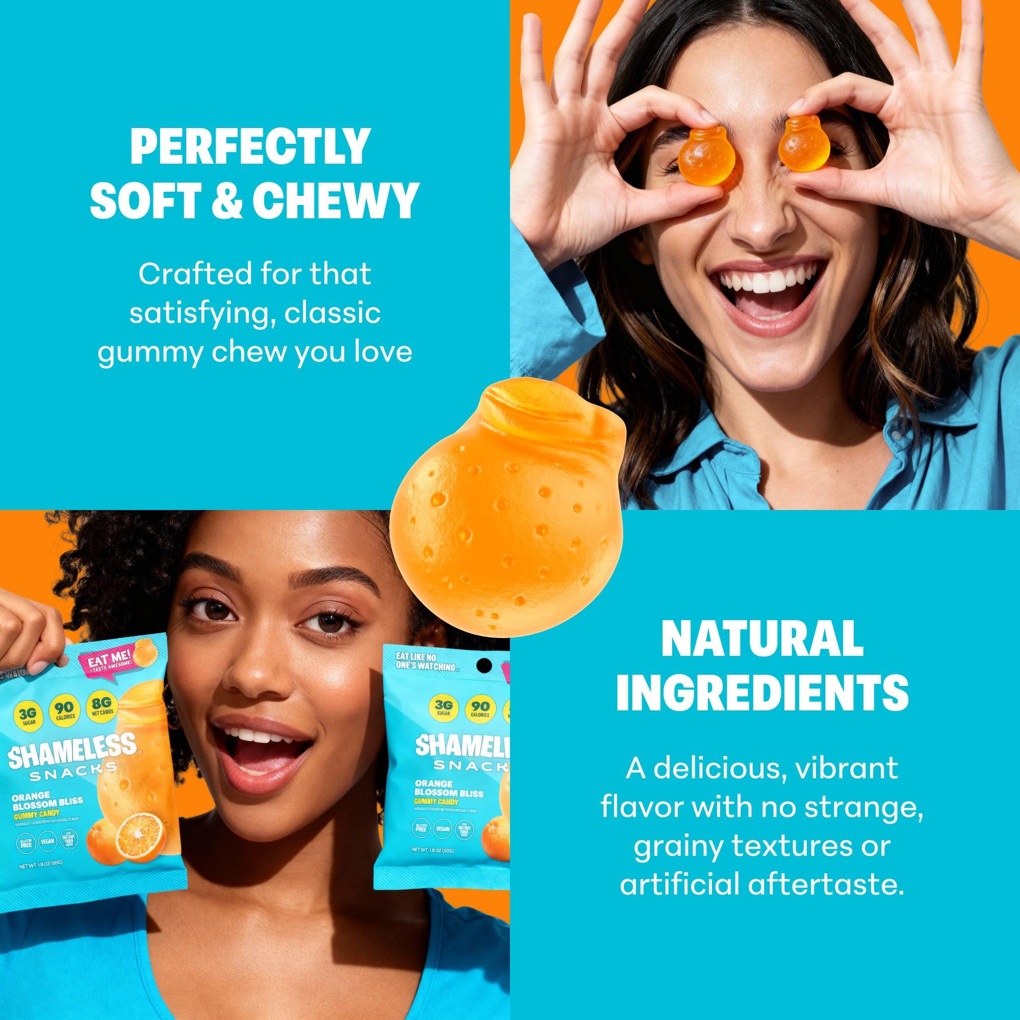 Shameless Orange Blossom Gummy on-the-go pack ready for busy days.