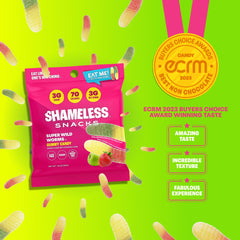 Shameless Snacks keto gummies glossy pack highlights 70 calories