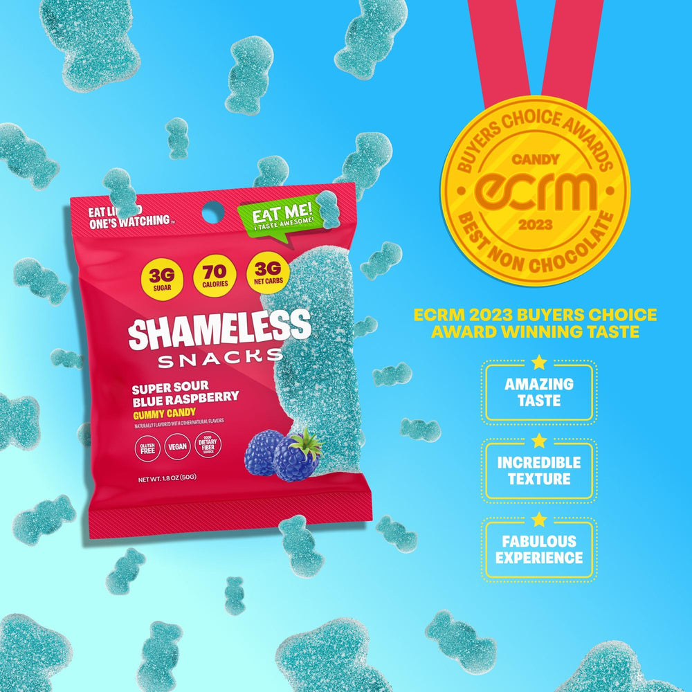 Shameless Snacks nutrition label closeup highlighting 70 calories and 3 g sugar