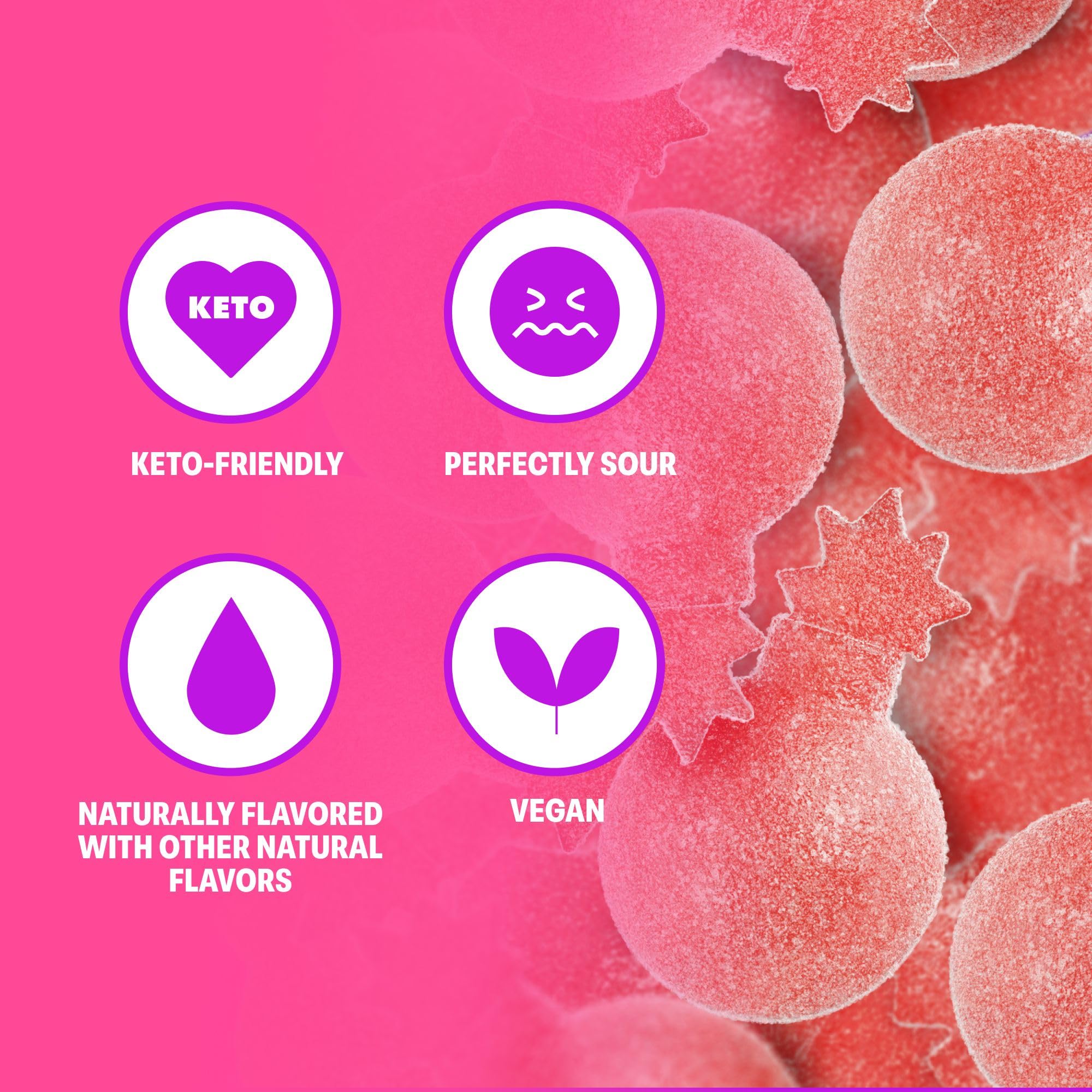Packaging image of Shameless Sour Cherry Bomb reveals bold branding and vibrant color.