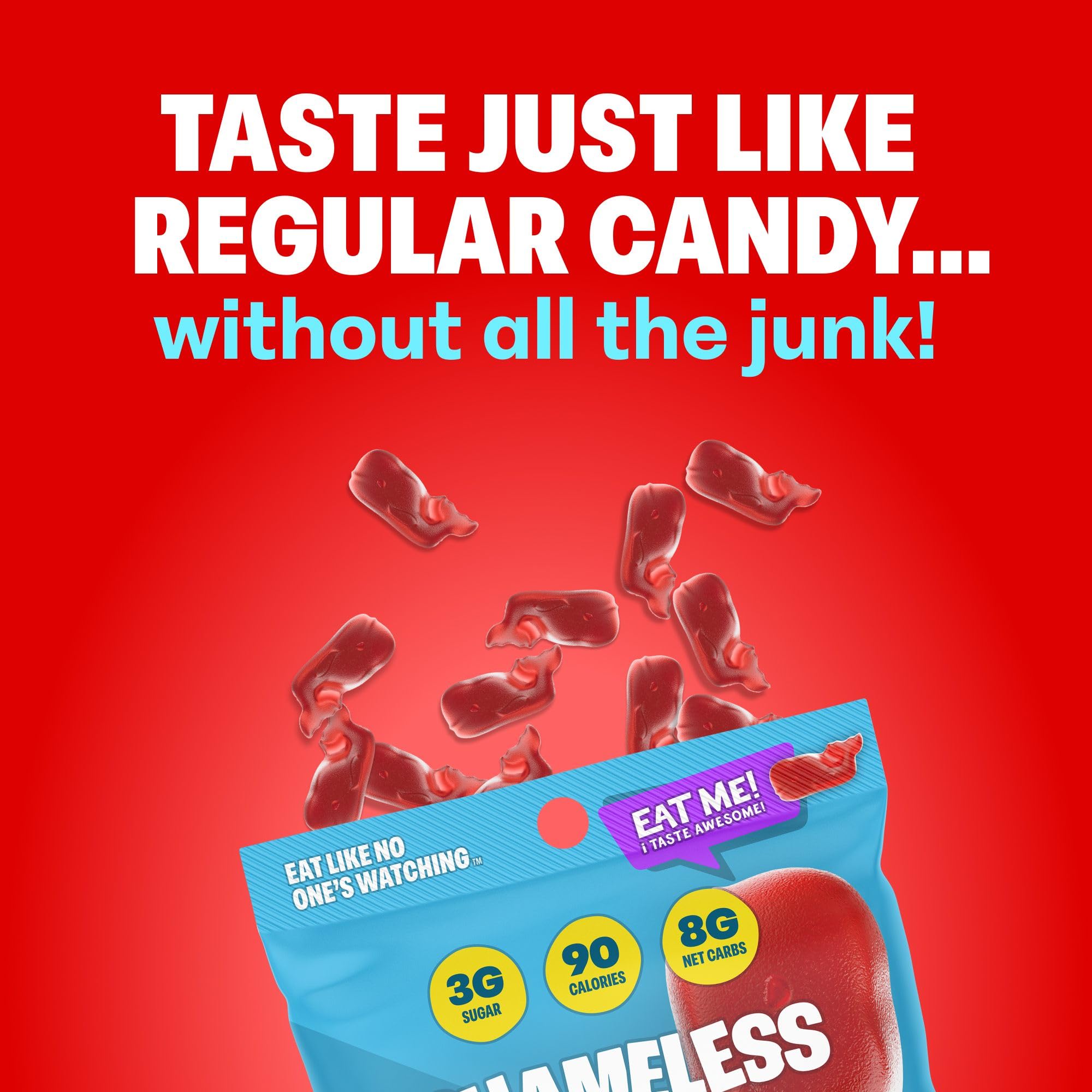 Shameless Snacks Wunderlicious Whales keto label highlights low net carbs per serving.