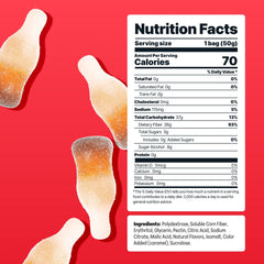 Shameless So Cool Cola gummy closeup reveals soft, chewy texture.