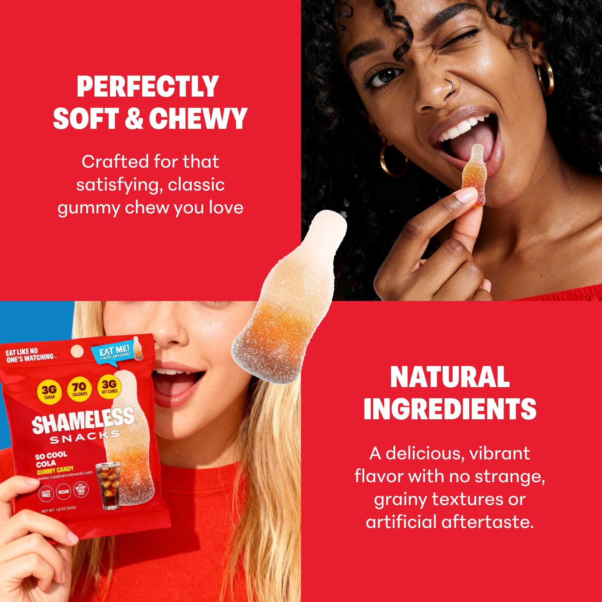 Shameless So Cool Cola gummy is keto-friendly for mindful snacking.