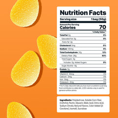 Shameless Sour Mango Madness nutrition panel highlights low sugar and calories
