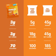 Shameless Sour Mango Madness packaging detail confirms vegan and gluten-free