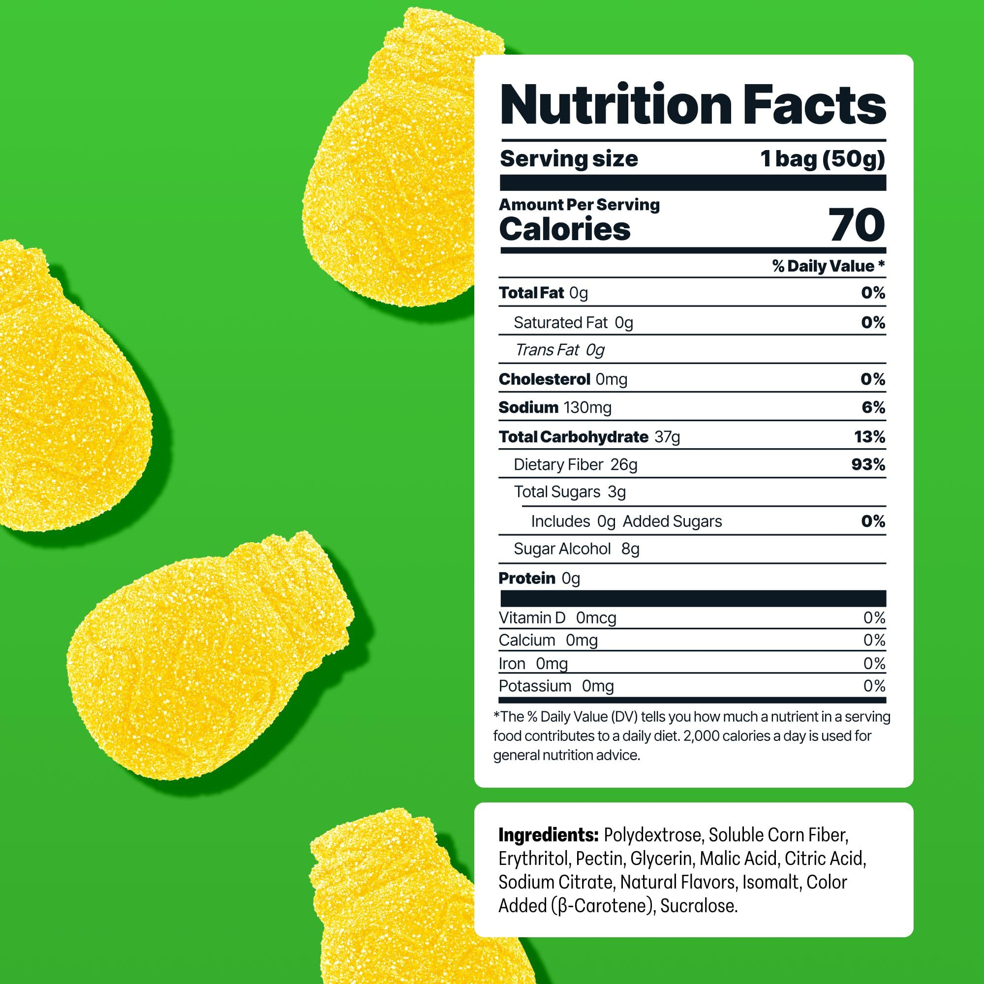 Shameless Sour Pineapple Punch gummies close-up shows soft, chewy texture for quick bites