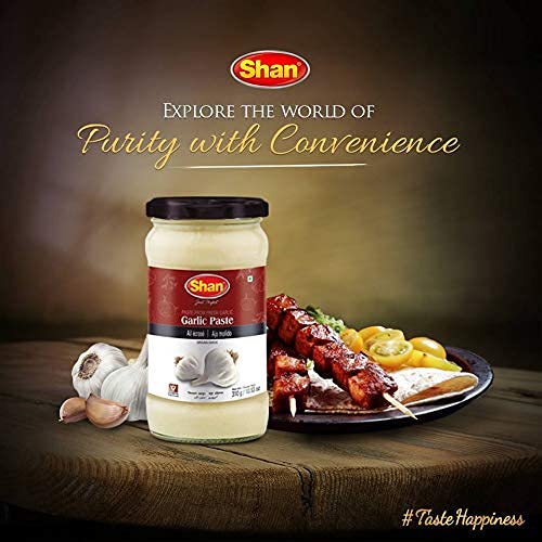 Shan Garlic Paste label and hygienic packaging for trusted quality